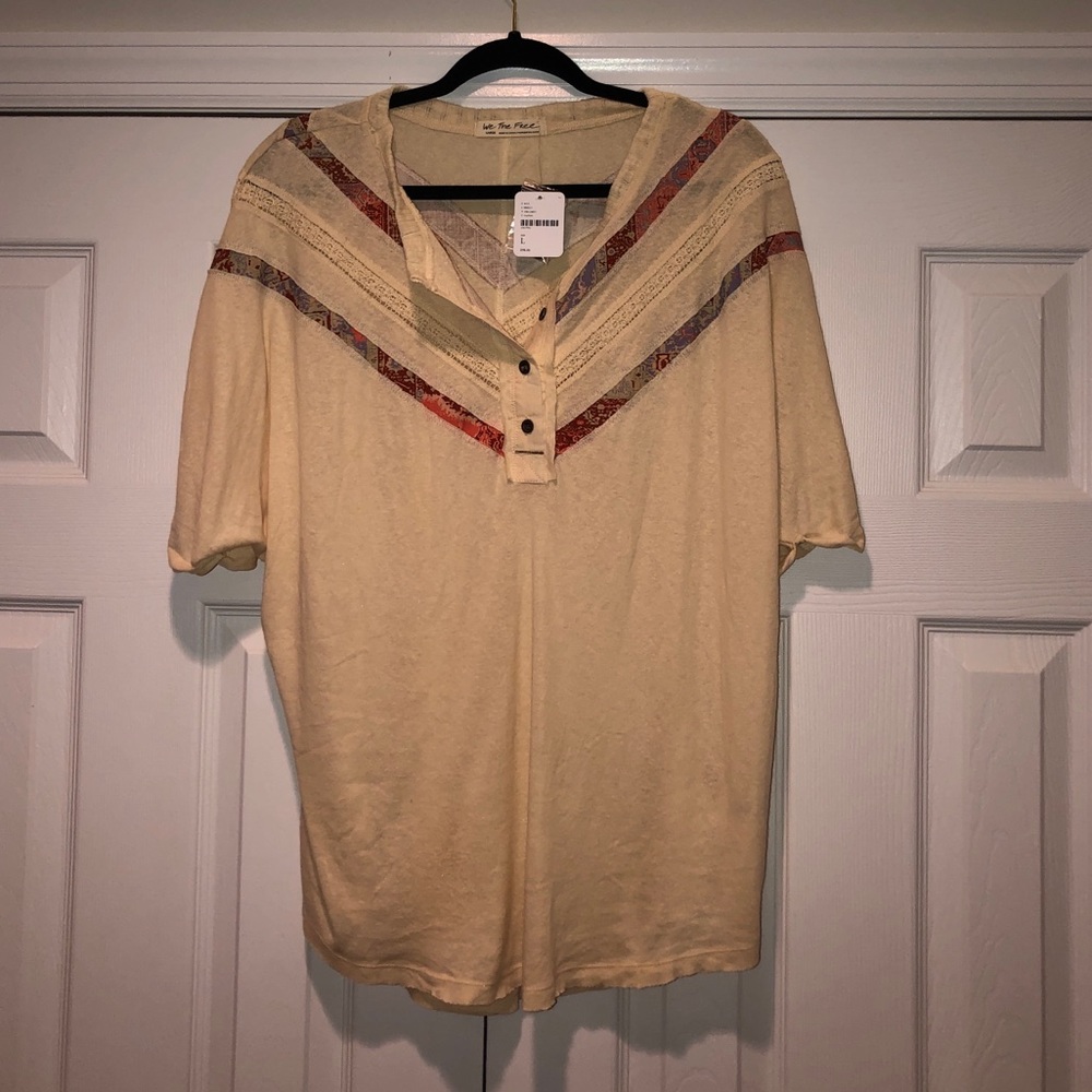 FREE PEOPLE short-sleeve button down top